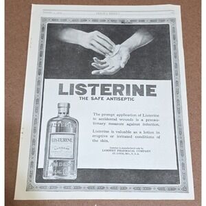 Vintage 1919 1927 Listerine Print Ads Antiseptic After Shave + 1932 Lambert Ad